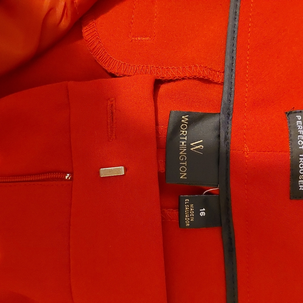 Womens size 16 Worthington Perfect Trousers RED